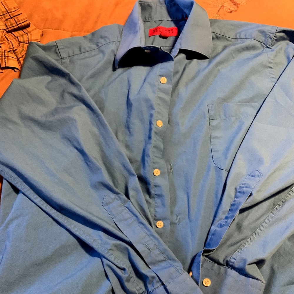 S Bergamo New York Dress Shirt Blue